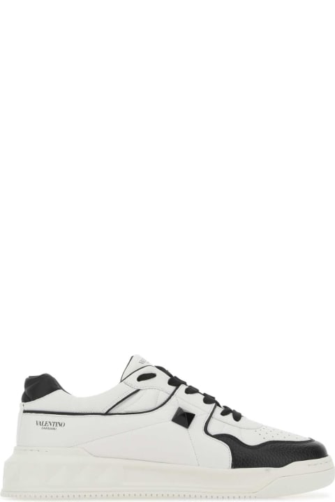 メンズ Valentino Garavaniのスニーカー Valentino Garavani Two-tone Nappa Leather One Stud Sneakers