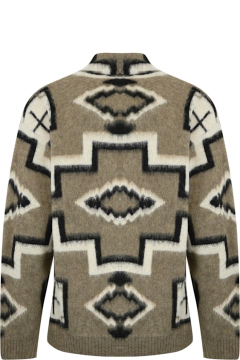 Amaranto Clothing for Men Amaranto Patterned Wool Blend Cardigan