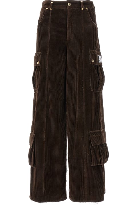 Dolce & Gabbana Pants & Shorts for Women Dolce & Gabbana Ribbed Cargo Pants