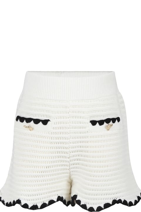 self-portrait for Kids self-portrait Ivory Shorts For Girl With Hearts