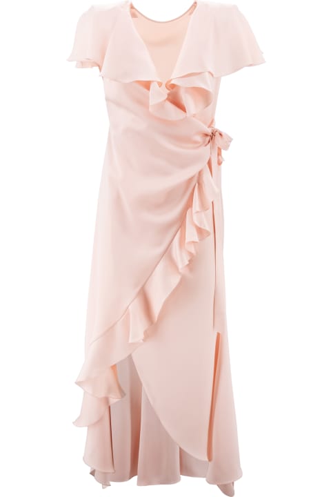 Philosophy di Lorenzo Serafini Dresses for Women Philosophy di Lorenzo Serafini Ruffled Satin-finish Wrap Dress