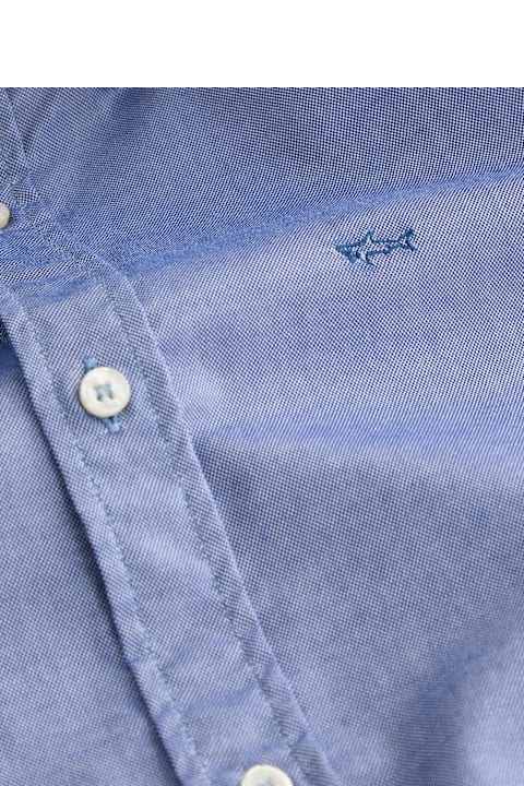 Paul&Shark قمصان لـ القسم الرجالي Paul&Shark Oxford Shirt In Blue With Logo