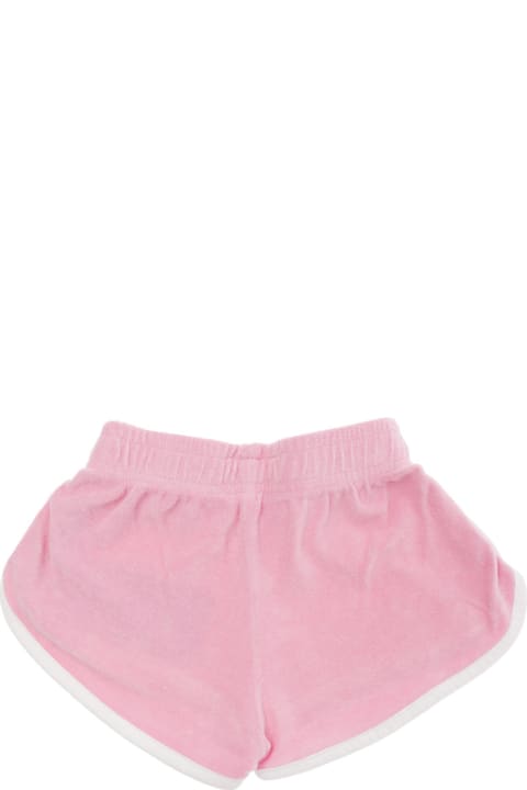 Fashion for Kids MC2 Saint Barth Pink Shorts With Logo Lettering Embroidery In Cotton Blend Girl