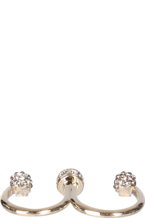 Jewelry for Women Alexander McQueen Skull Multi-ring In Palladium Gold