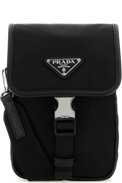 ウィメンズ Pradaのバックパック Prada Black Nylon Crossbody Bag