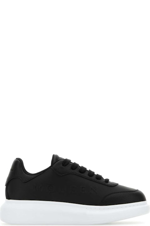 Homeware Alexander McQueen Black Leather Sneakers With Black Leather Heel