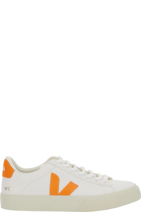 Fashion for Women Veja 'campo' White Low Top Sneakers With Contrasting Logo In Leather Woman