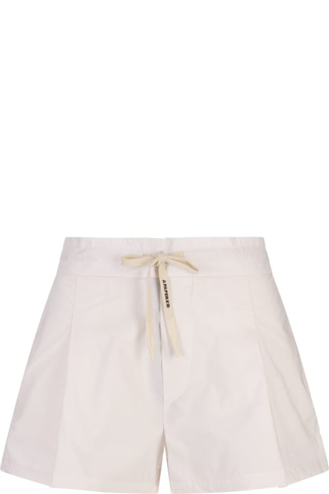 A Paper Kid Pants & Shorts for Women A Paper Kid White Poplin Shorts With Back Logo