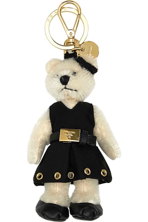 Keyrings for Women Prada Two-tone Fabric Teddy Key Ring