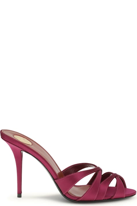 Homeware Saint Laurent Crêpe Satin Chandelle Mules Sandals