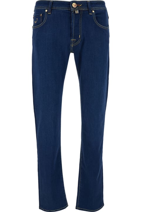 Jacob Cohen Clothing for Men Jacob Cohen Blue Slim Jeans In Mixed Cotton Man