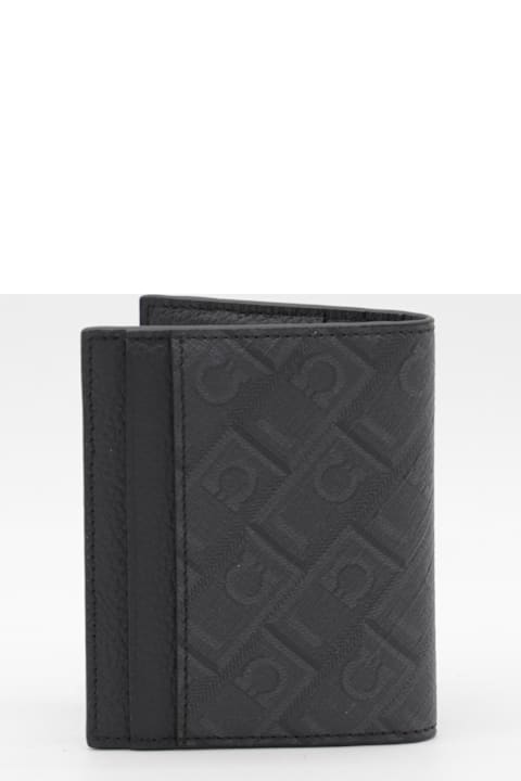 Homeware Ferragamo Black And Grey Card Holder