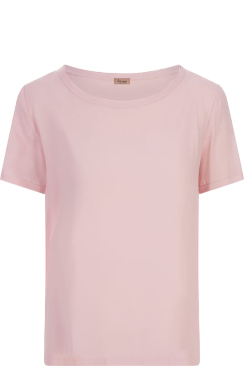 ウィメンズ新着アイテム Her Shirt Pink Opaque Silk T-shirt
