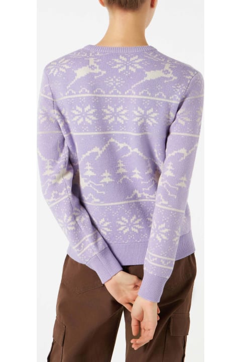 Fashion for Men MC2 Saint Barth Woman Sweater With Norwegian Print And Cortina Embroidery