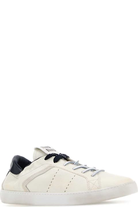 Miu Miu Ivory Leather Sneakers