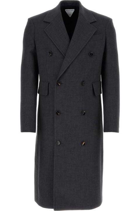 Coats & Jackets Sale for Men Bottega Veneta Dark Grey Cotton Blend Coat