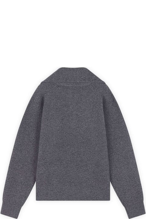 أدوات منزلية Maison Kitsuné Bold Fox Head Patch Half Zip Ribbed Jumper