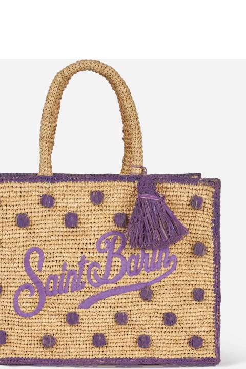 Homeware MC2 Saint Barth Polka Dots Terry Colette Raffia Handbag