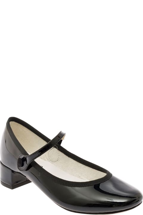 Fashion for Women Repetto 'rose' Black Mary Janes With Strap In Patent Leather Woman