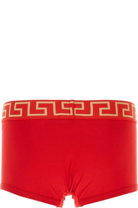 Versace ملابس داخلية لـ القسم الرجالي Versace Red Stretch Cotton Boxer