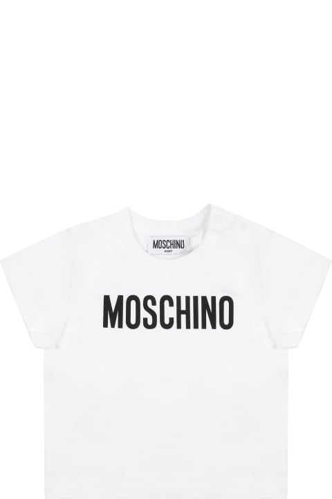 Fashion for Baby Girls Moschino White T-shirt For Babies With Logo