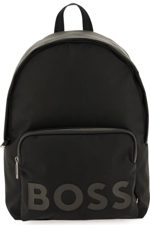 Backpacks for Men Hugo Boss Recycled Fabric Backpack With Rubber Logo