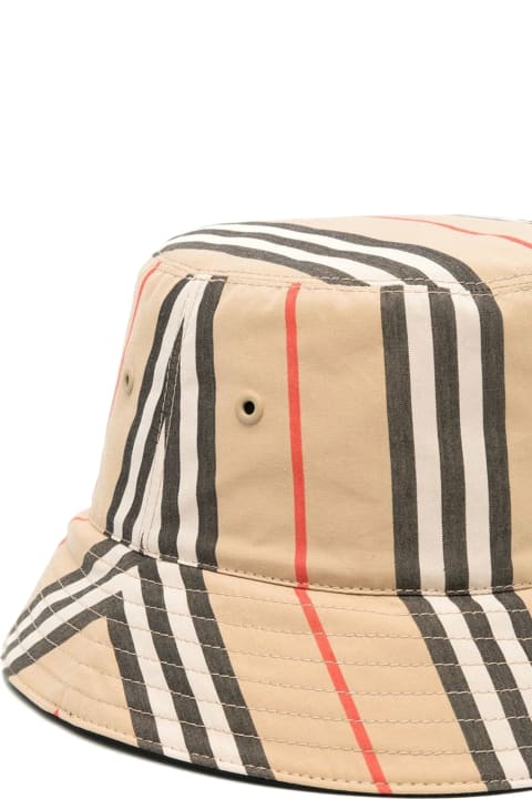 Burberry Women Burberry Brown Bucket Hat With Icon Stripe Motif In Cotton