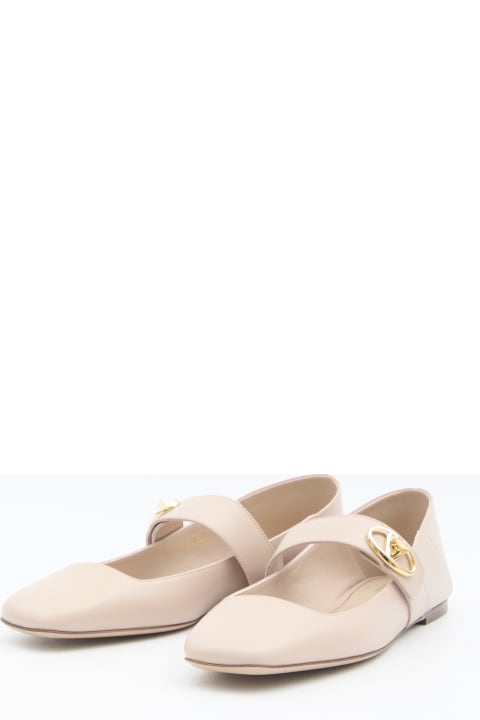 Valentino Flat Shoes for Women Valentino Vlogo Locker Ballerinas