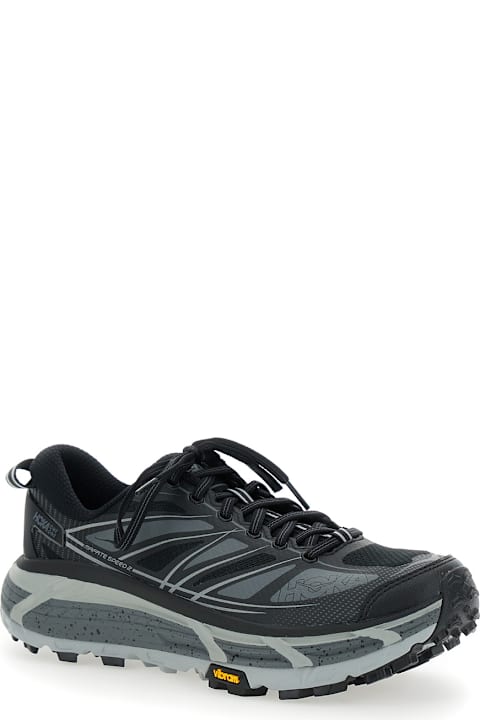 Shoes for Women Hoka 'mafate Speed 2' Black Low Top Sneakers With Logo Print On The Side In Tech Fabric Unisex