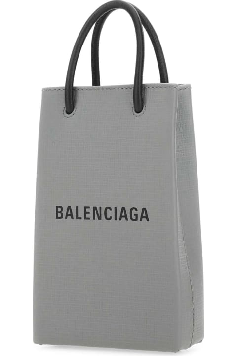 Balenciaga Accessories for Women Balenciaga Grey Leather Phone Case