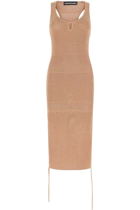Fashion for Women ANDREĀDAMO Biscuit In Stretch Mesh Dress