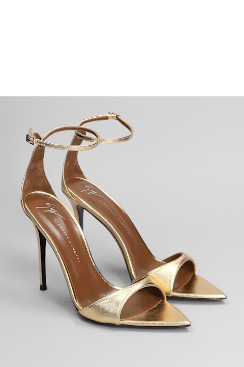 Homeware Giuseppe Zanotti Intriigo Strap 105 Sandals In Gold Leather