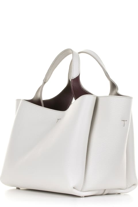 ウィメンズ Tod'sのトートバッグ Tod's Handbag With Embossed Logo And T Timeless Charm In Grainy Leather