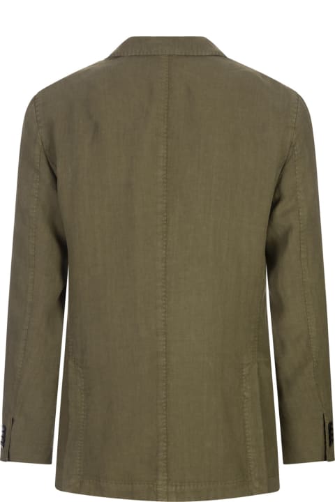 Boglioli Clothing for Men Boglioli Military Green Linen Regular Fit Blazer