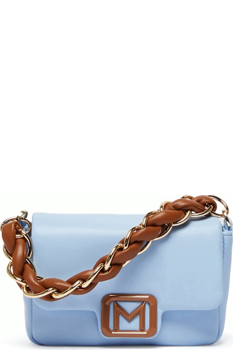 Marella Shoulder Bags for Women Marella Blue Woven Shoulder Bag With Logo