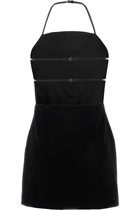 Miu Miu Clothing for Women Miu Miu Black Stretch Velvet Mini Dress