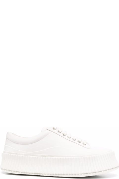 ウィメンズ Jil Sanderのウェッジシューズ Jil Sander Jil Sander Woman's White Recycled Cotton Sneakers
