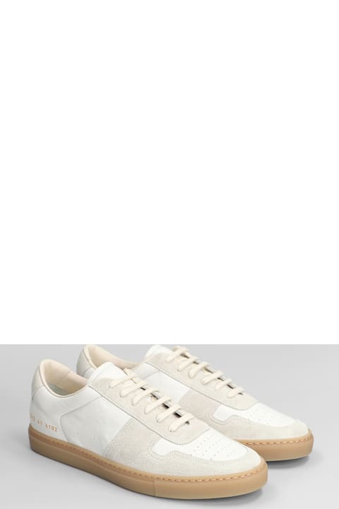 Common Projects for Kids Common Projects Bball Slim Sneakers In White Suede And Leather