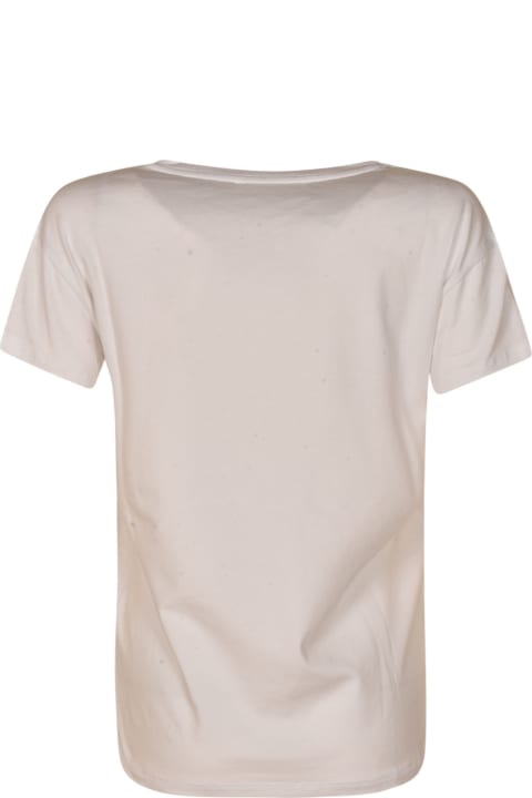 Blugirl Topwear for Women Blugirl Chest Logo V-neck Regular T-shirt Blugirl