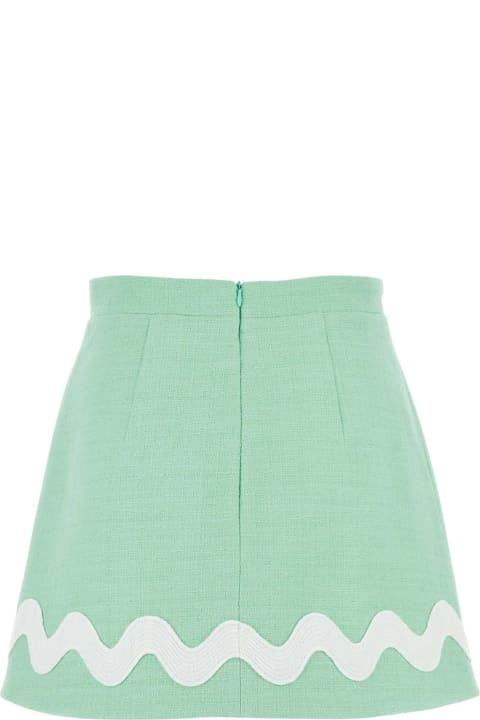 Patou Skirts for Women Patou Sea Green Tweed Mini Skirt