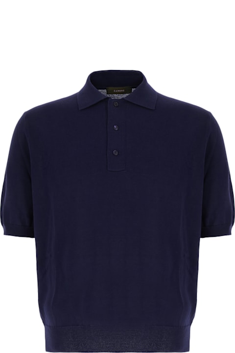 Zanone Clothing for Men Zanone Navy Blue Cotton Polo Shirt