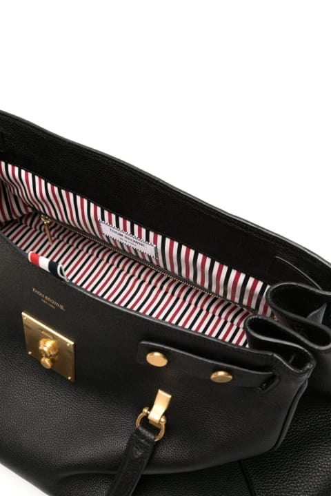 Thom Browne Bags for Women Thom Browne Soft Mr. Thom Luggage Bag Withrwb Shoulder Strap In Soft Pebble Grain Leather