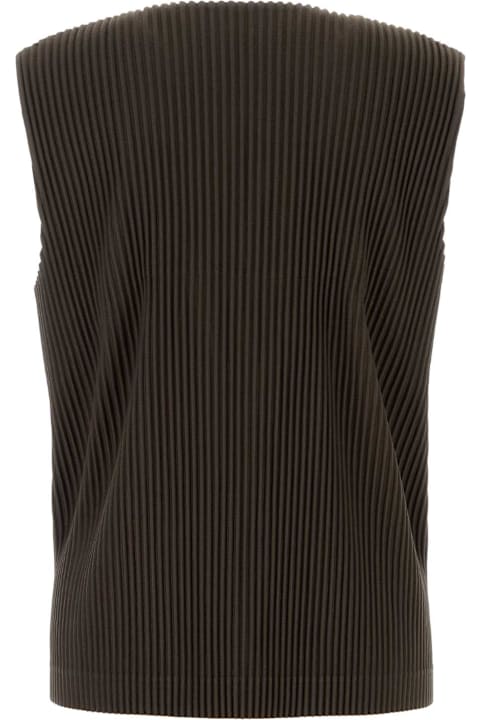 Homme Plissé Issey Miyake for Men Homme Plissé Issey Miyake Brown Polyester Vest