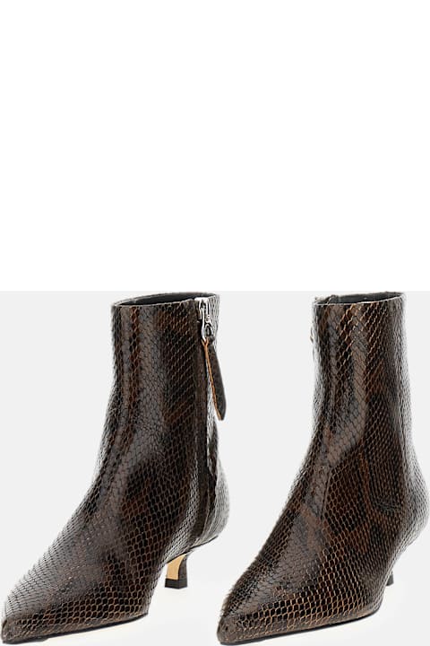 Fashion for Men aeyde Sofie Snake Print Calf Leather Moka