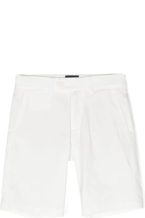Fay for Kids Fay White Cotton Blend Tailored Bermuda Shorts