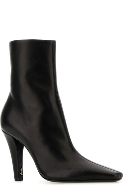 Saint Laurent Shoes for Women Saint Laurent Black Leather Jill Ankle Boots