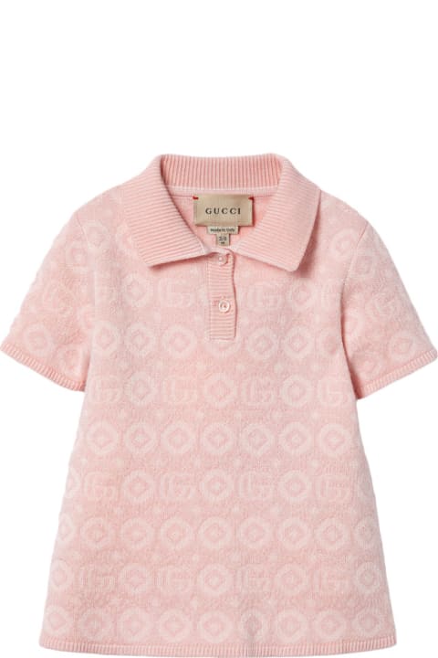 Gucci Bodysuits & Sets for Baby Girls Gucci Pink Wool Viscose Dress With Double G