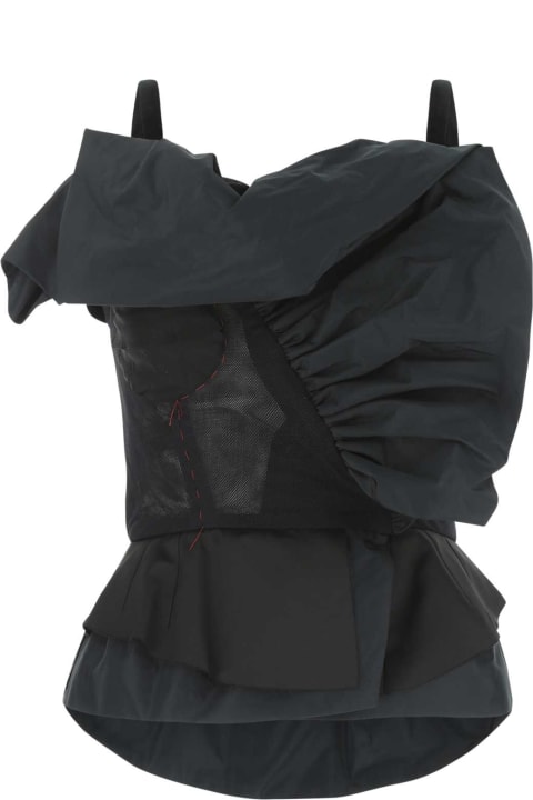 Maison Margiela Fleeces & Tracksuits for Women Maison Margiela Black Polyester And Mesh Top