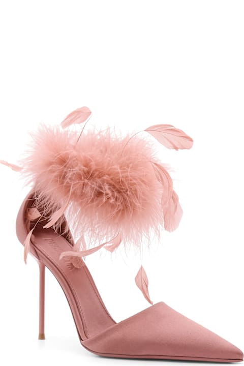 Sandals for Women Paris Texas Lidia Satin Sandals With Feather Detail