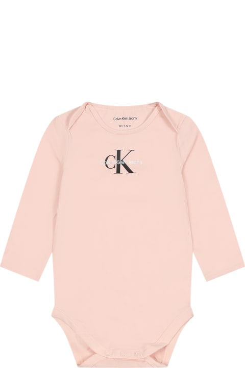 Bodysuits & Sets for Baby Girls Calvin Klein Pink Body For Baby Girl With Logo